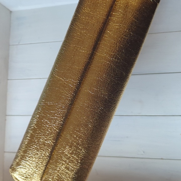 1960s Vintage Retro Gold/Silver Foil Convertible Vinyl Handbag Adjustable Strap - Picture 4 of 15